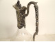Louis XVI ewer solid silver Minerva engraved crystal Art Nouveau 19th century