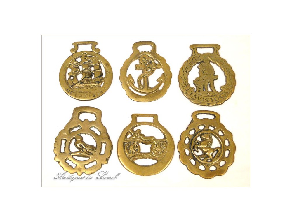 Médaillon Harnais De Cheval Vintage En Laiton - Déco Anglaise Art Déco Années 1970