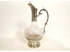 Aiguière Louis XV argent massif Minerve rocaille cristal torsadé XIXème