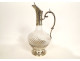 Louis XV ewer in solid silver, Minerva, rocaille, twisted crystal, 19th century