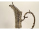 Louis XV ewer in solid silver, Minerva, rocaille, twisted crystal, 19th century