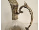Louis XV ewer in solid silver, Minerva, rocaille, twisted crystal, 19th century