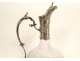 Louis XV ewer in solid silver, Minerva, rocaille, twisted crystal, 19th century