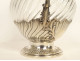 Louis XV ewer in solid silver, Minerva, rocaille, twisted crystal, 19th century