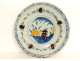 Polychrome Delft earthenware dish with orange pagoda decoration, Netherlands, 18th century