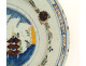 Polychrome Delft earthenware dish with orange pagoda decoration, Netherlands, 18th century