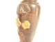 Pair of bronze baluster vases Shibuichi gilded flowers bird Meiji Japan 19th