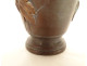Pair of bronze baluster vases Shibuichi gilded flowers bird Meiji Japan 19th