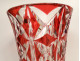 Saint-Louis Deauville red cut crystal vase with crosspieces, 20th century