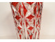 Saint-Louis Deauville red cut crystal vase with crosspieces, 20th century