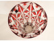 Saint-Louis Deauville red cut crystal vase with crosspieces, 20th century