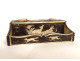Small miniature inkwell carved bone doe deer dog fox Brussels 19th century