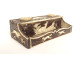 Small miniature inkwell carved bone doe deer dog fox Brussels 19th century