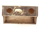 Small miniature inkwell carved bone doe deer dog fox Brussels 19th century