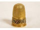 18K solid gold enameled thimble with wooden needle case and tassel 4.45g, 19th century