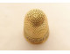 18K solid gold enameled thimble with wooden needle case and tassel 4.45g, 19th century
