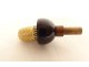 18K solid gold enameled thimble with wooden needle case and tassel 4.45g, 19th century
