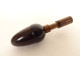18K solid gold enameled thimble with wooden needle case and tassel 4.45g, 19th century