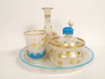 Night service required opaline toiletry gilt bottles Napoleon III 19th