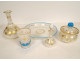 Night service required opaline toiletry gilt bottles Napoleon III 19th