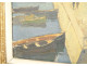 HST marine painting port Concarneau Pellerier fishing boats Brittany 20th century