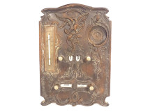 Perpetual calendar watch holder thermometer ebonite griffin Art Nouveau