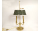 Louis XVI two-light bouillotte lamp, openwork gilt bronze, late 19th century