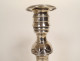 Pair of seditious candlesticks with silver-plated bronze Marie-Antoinette profile, late 18th century