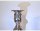 Pair of seditious candlesticks with silver-plated bronze Marie-Antoinette profile, late 18th century