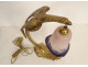 Gilded bronze lamp eagle Charles Ranc tulip glass paste Art Deco 20th century