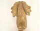 Pair of decorative elements in carved gilded wood curtains with rams&#39; heads, late 18th century