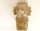 Pair of decorative elements in carved gilded wood curtains with rams&#39; heads, late 18th century