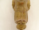 Pair of decorative elements in carved gilded wood curtains with rams&#39; heads, late 18th century