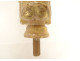 Pair of decorative elements in carved gilded wood curtains with rams&#39; heads, late 18th century