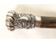 Antique cane with twisted solid silver knob and exotic wood, 19th century