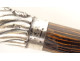 Antique cane with twisted solid silver knob and exotic wood, 19th century