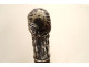 Antique cane with solid silver knob and wood, 19th century