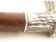 Antique cane with solid silver knob and wood, 19th century