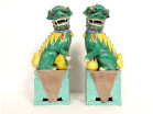 Paire sculptures dragons chiens de Fô porcelaine chinoise Chine XIXè siècle