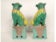 Pair of Chinese porcelain dragon and dog sculptures from Fo, China, 19th century