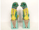 Pair of Chinese porcelain dragon and dog sculptures from Fo, China, 19th century