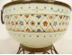 White opaline candy box enamelled with brass flowers Napoleon III 19th century