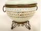 White opaline candy box enamelled with brass flowers Napoleon III 19th century