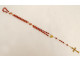 18 carat solid gold rosary beads carnelian cross Christ rosary 20th century