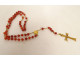 18 carat solid gold rosary beads carnelian cross Christ rosary 20th century