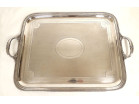 Large Louis XVI silver-plated bronze serving tray with handles, Christofle, 19th century