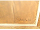Large HST painting by Léon Galand, nude woman reading, Exhibition Salon 1943
