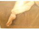 Large HST painting by Léon Galand, nude woman reading, Exhibition Salon 1943