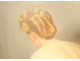 Large HST painting by Léon Galand, nude woman reading, Exhibition Salon 1943