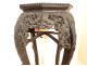 Incense table stand carved ironwood marble Vietnam Indochina 19th century